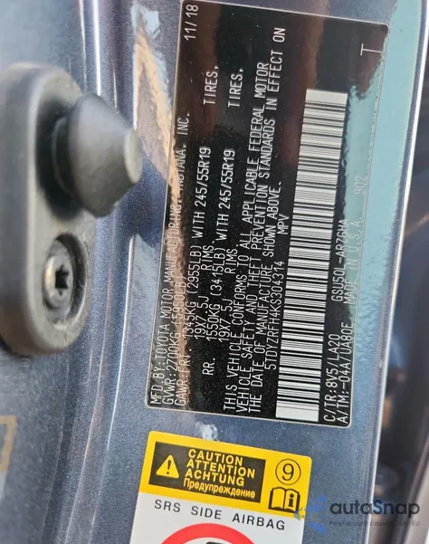 2019 Toyota Highlander Limited from USA, damaged, VIN 5TDYZRFH4KS304314